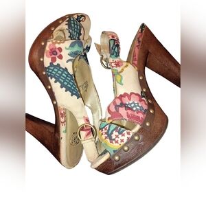 Steve Madden Y2K Y3K NEW YORK artsy Chunky‎ Patchwork buckle high heel pumps